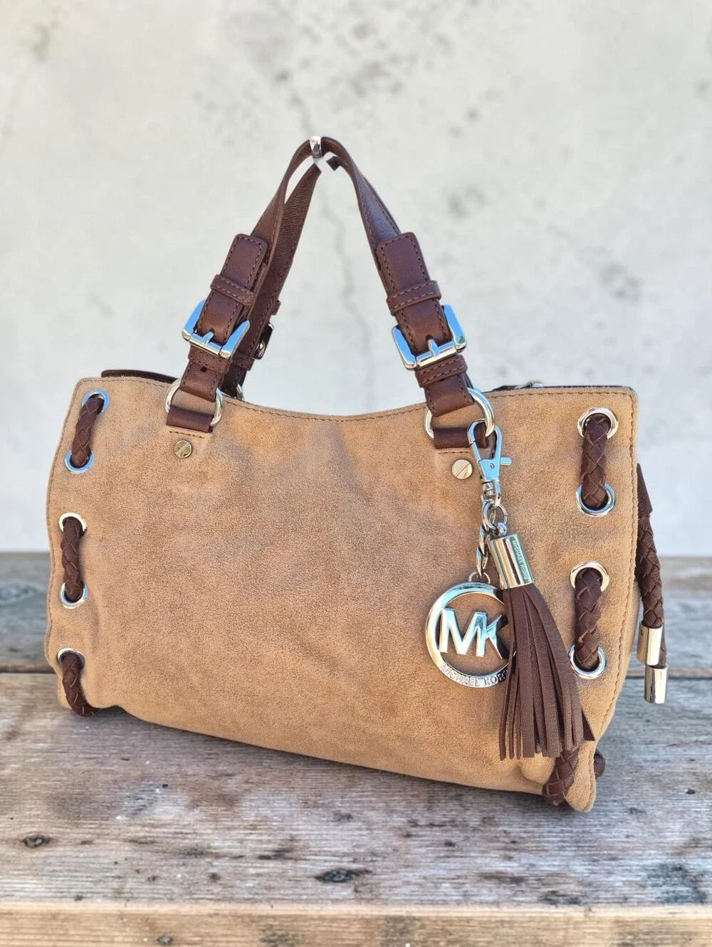 Michael Kors Suede Drawstring Satchel